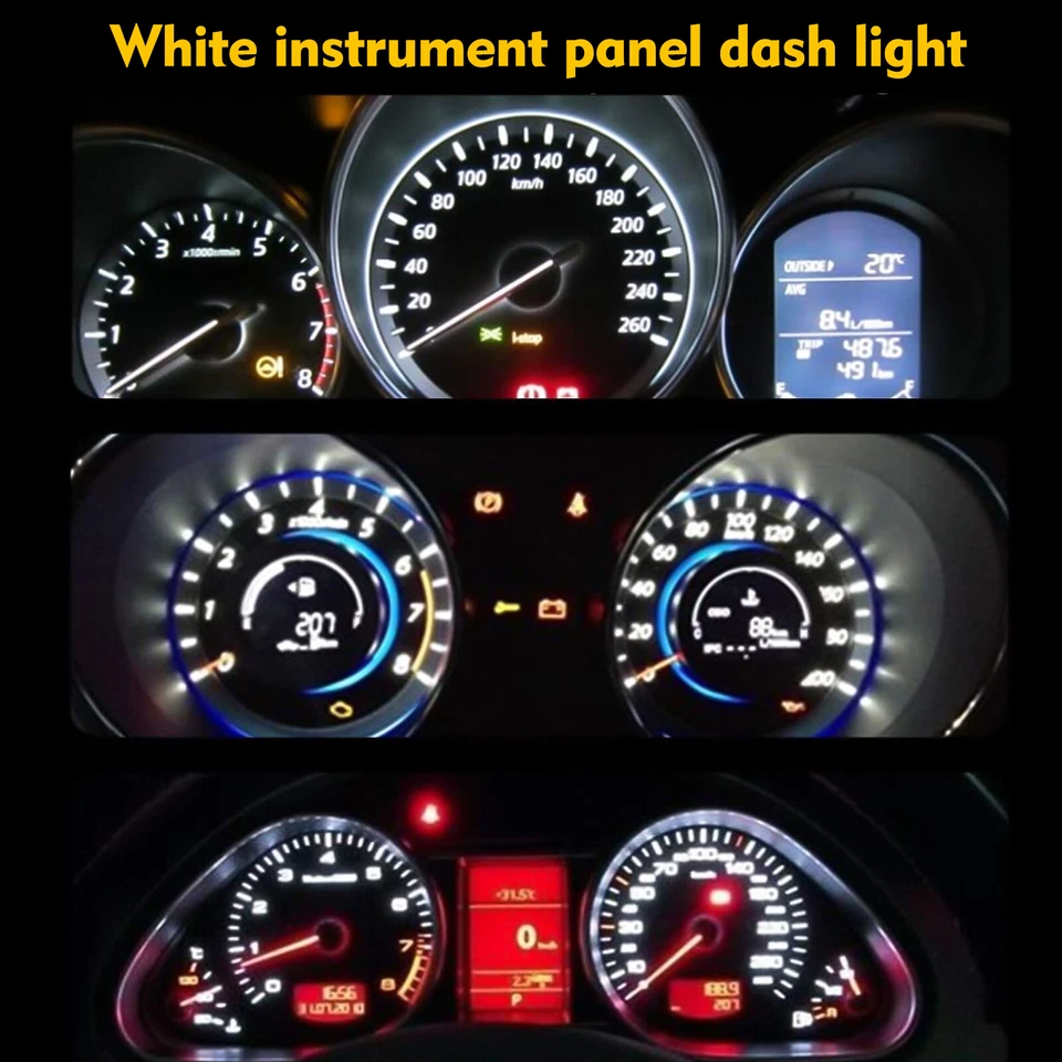 20x Blanco 3SMD LED Kit de Conversión Calibrador Cluster Para 03 04 05 06 Chevy Bombilla 4.7mm Foto 3 de 4