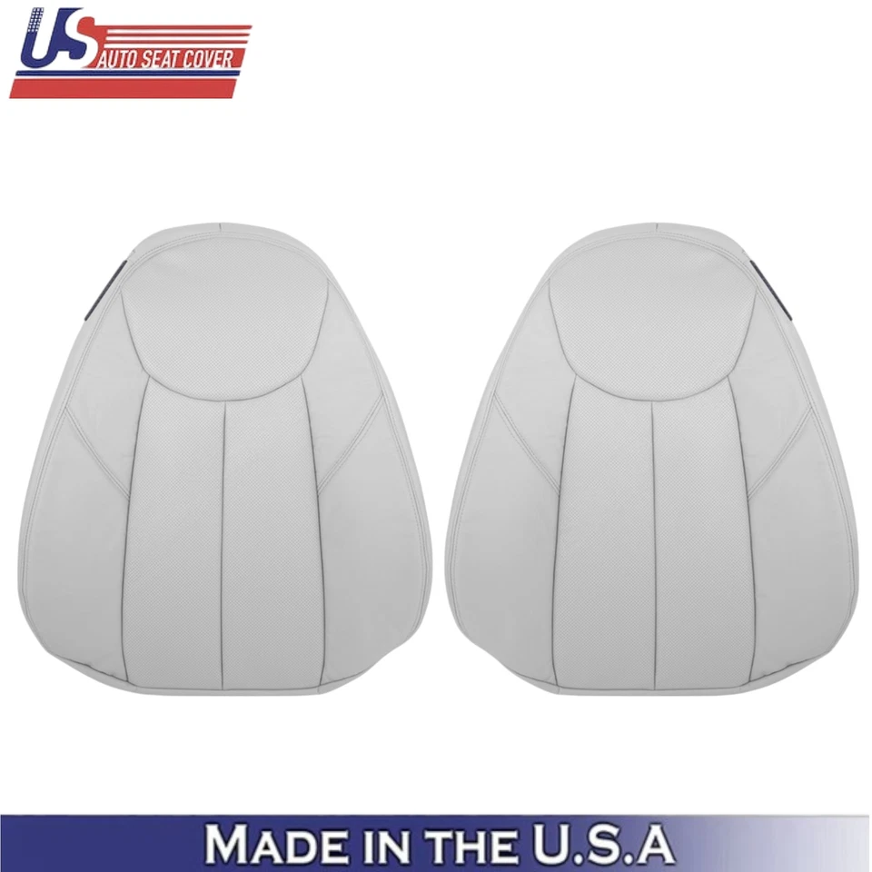 2003-2007 for Mercedes Benz R230 SL500 Front Seat Covers Genuine Leather Gray - Image 2 of 4