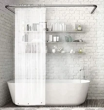 PEVA White Clear Shower Curtain Liner Plastic 70" x 70"