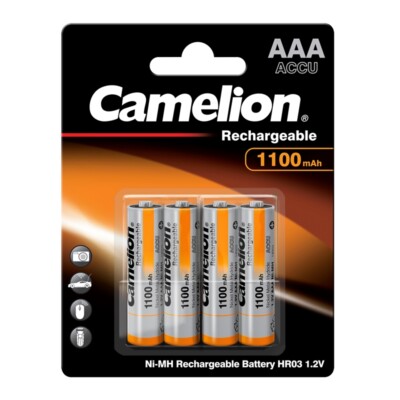 8 x NiMH-Akku 1,2 Volt  1100 mAh Micro AAA HR03 wiederaufladbar von Camelion