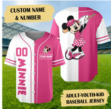 Custom Name And Number Pink Mouse 3D Baseball Jersey Shirt HALLOWEEN GIFT