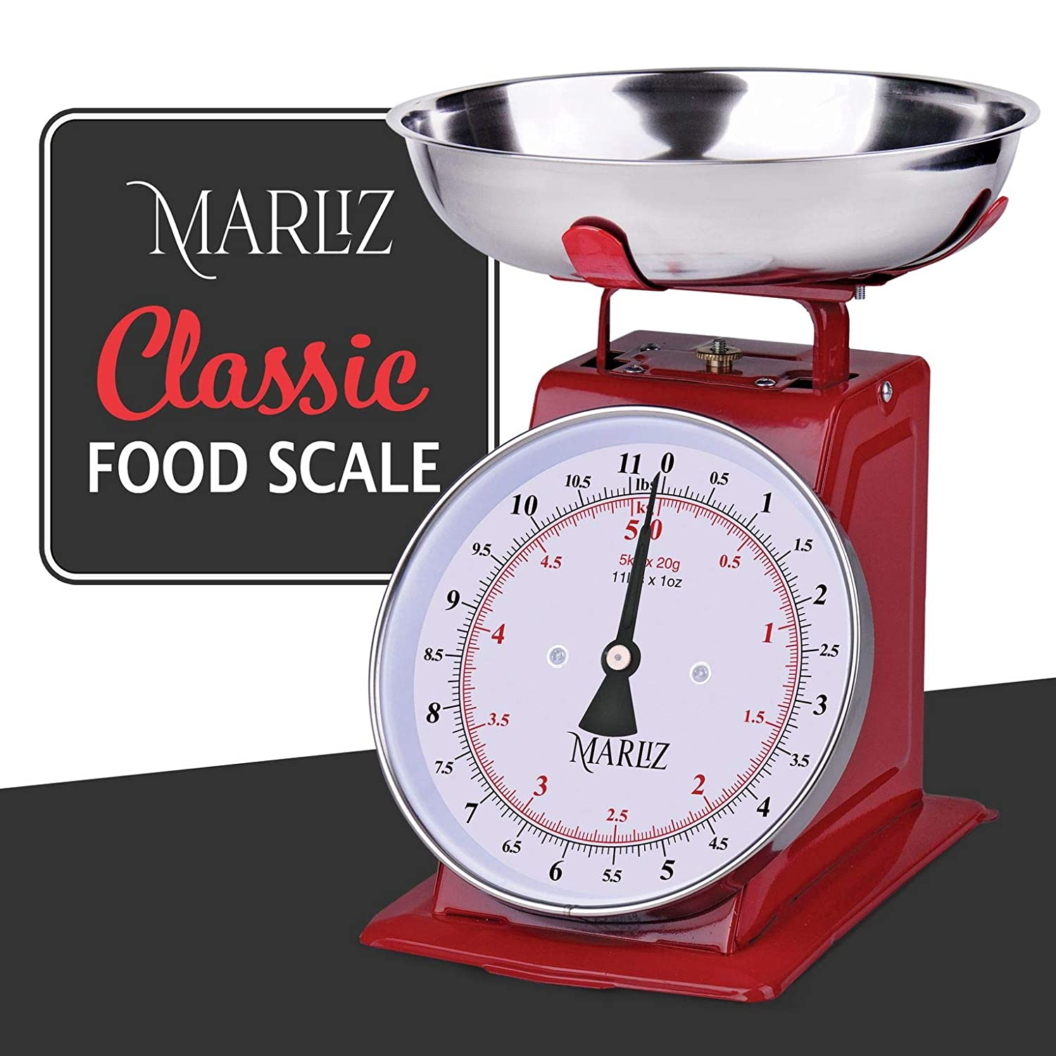 11 Lb/ 5Kg Mechanical Food Scale for Kitchen Analog Kitchen Scale with