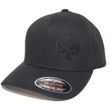 Black on Black Ace of Spades Sniper 2A Embroidered FLEXFIT Cap Hat, 5001