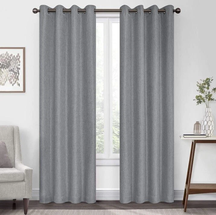 Eclipse Absolute Zero Kira Grommet Top Curtains for Bedroom, Single Panel - Grey - Image 2 of 3