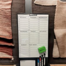 Set Weekly Magnetic Calendars for Fridge w/ Dry Erase Markers 16.5x12 inch