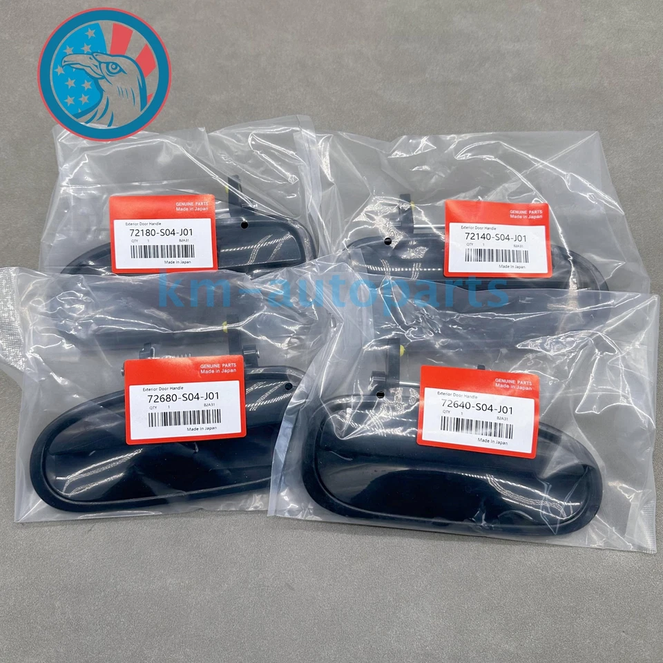 New 4 Pcs Front & Rear Outside Door Handles Set Black for 1996-2000 Honda Civic - Imagem 4 de 4