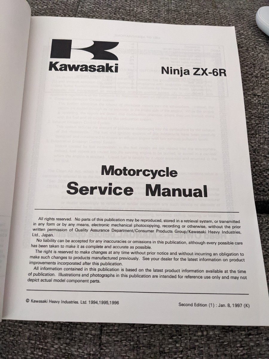 OEM Kawasaki 99924-1184-02 Service Manual ZX600F | eBay