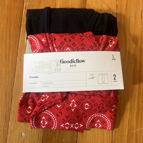 Goodfellow & Co. Men's Size LARGE (36-38) Trunks Underwear RED Bandana / BLACK