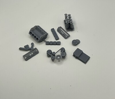 3-D printed 1/25 scale small block Chevy Hillborn injection