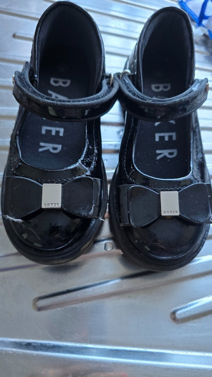 Mary Jane Ted Baker Boots For Kids Patent Black Leather Girl Bow