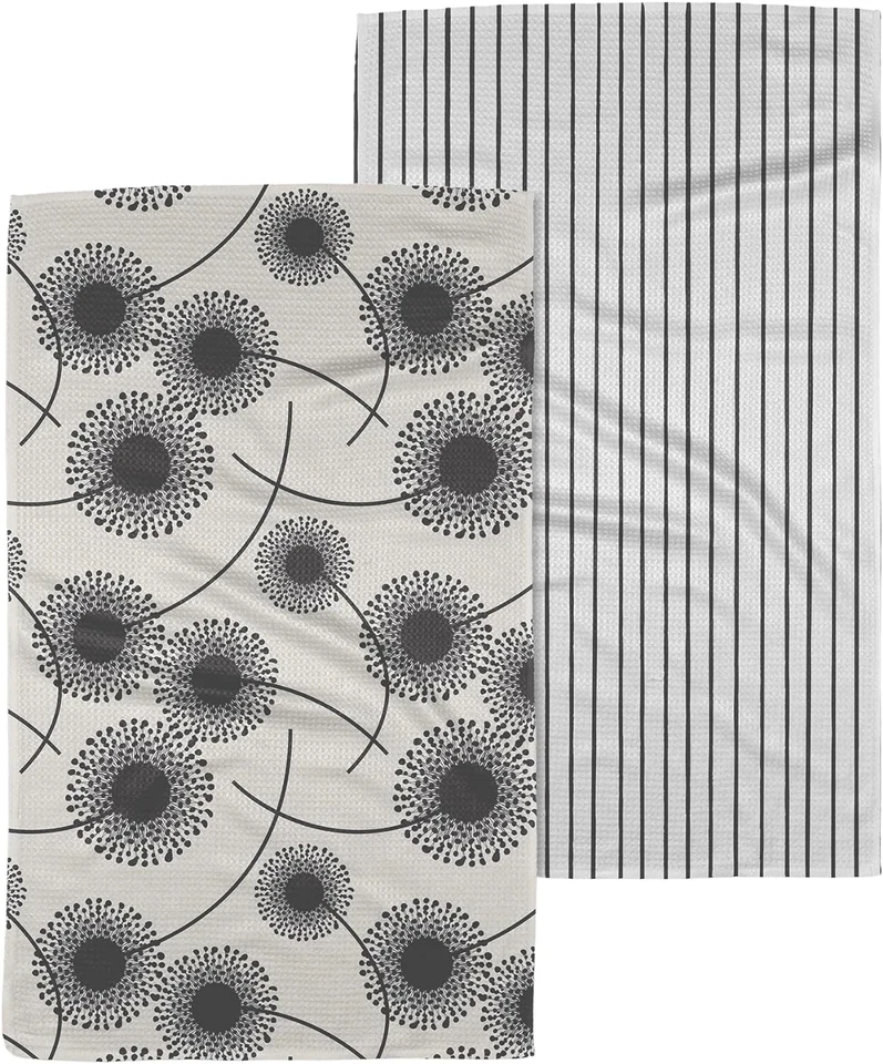 Toalha de chá de cozinha GEOMETRIA -Toalhas de prato de microfibra secagem rápida, 2 peças rosas para você - Imagem 2 de 4