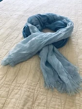 Women's Sparkle Lace Mixed Media Blue Scarf Infinity
