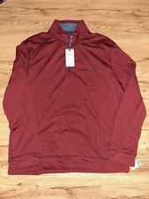 IZOD MENS SALTWATER CLASSICS RELAXED PULLOVER 1/4 ZIP FLEECE SIZE LARGE NWT