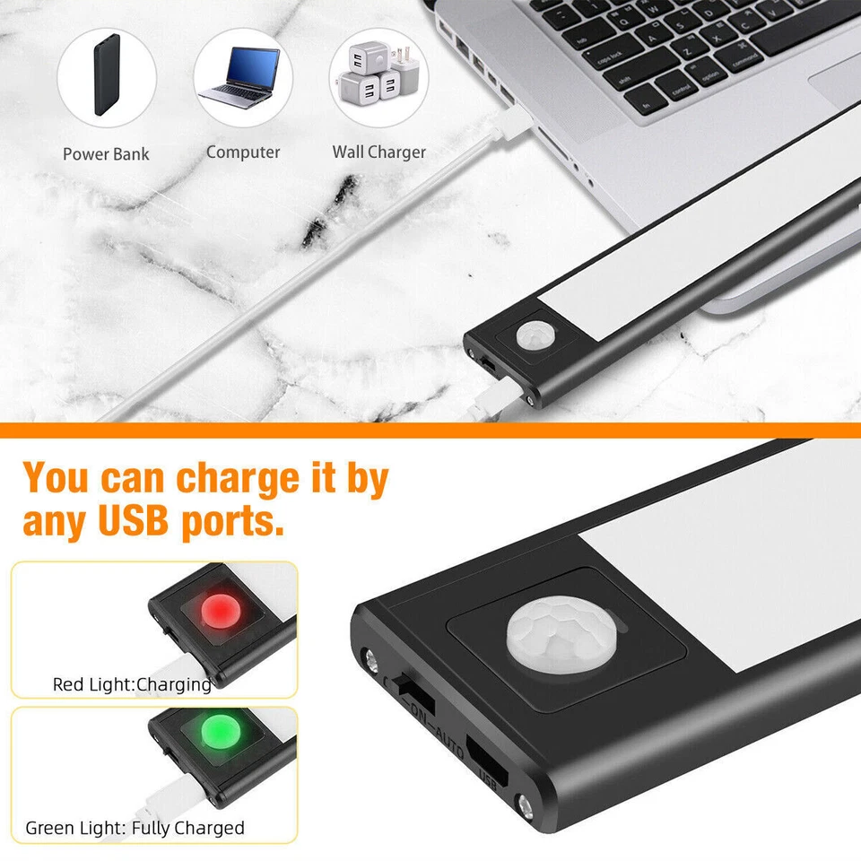 Under Cupboard Wardrobe Lights Wireless LED Motion Sensor Closet Cabinet Light - image 4 of 4