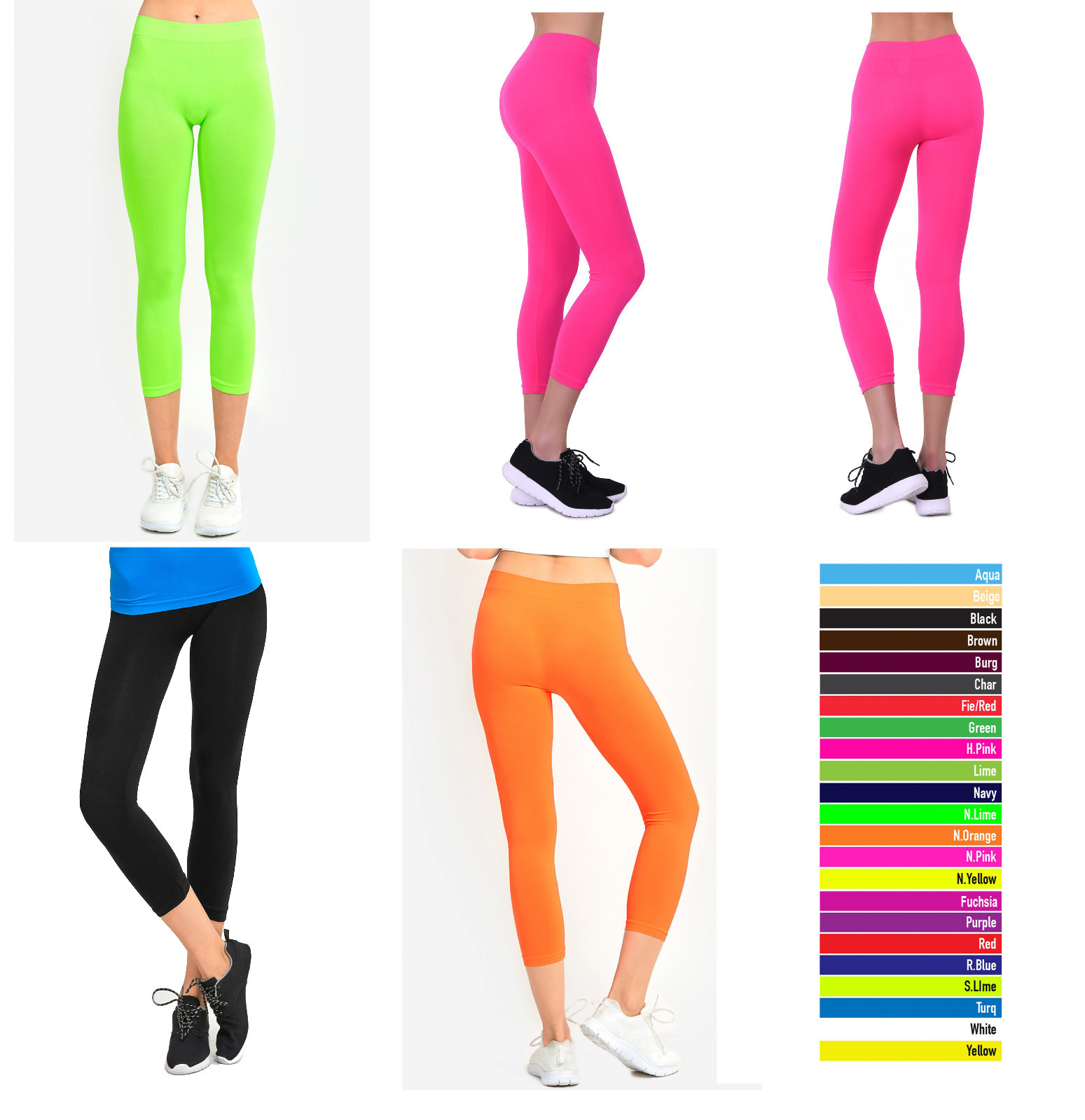 SEAMLESS Plain Yoga Everyday Skinny MOPAS FOOTLESS 3/4 Mid-Calf Capri  LEGGING | eBay