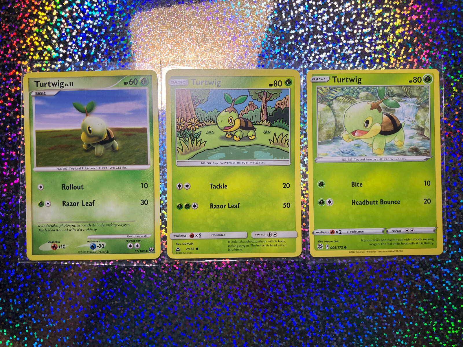 Pokemon TCG Regular Turtwig: Majestic Dawn 77/100 (Damaged); Ultra Prism 7/156
