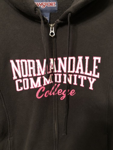JanSport Full Zip Hoodie Sweatshirt Normandale Community College Womens Size Lg - Picture 7 of 8