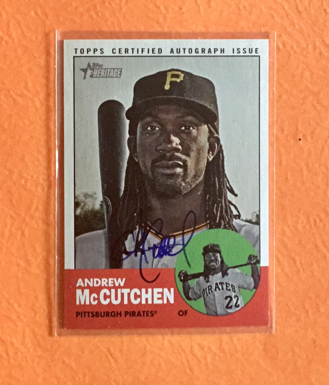 2012 Topps Heritage Real One Autograph BLUE INK #ROA-AM Andrew McCutchen