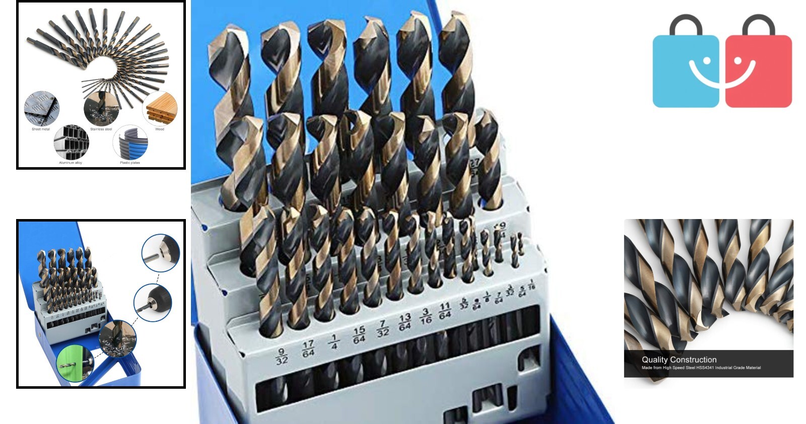 Professional-Grade 29-Piece Drill Bit Set with Oxide Coating and Secure Storage