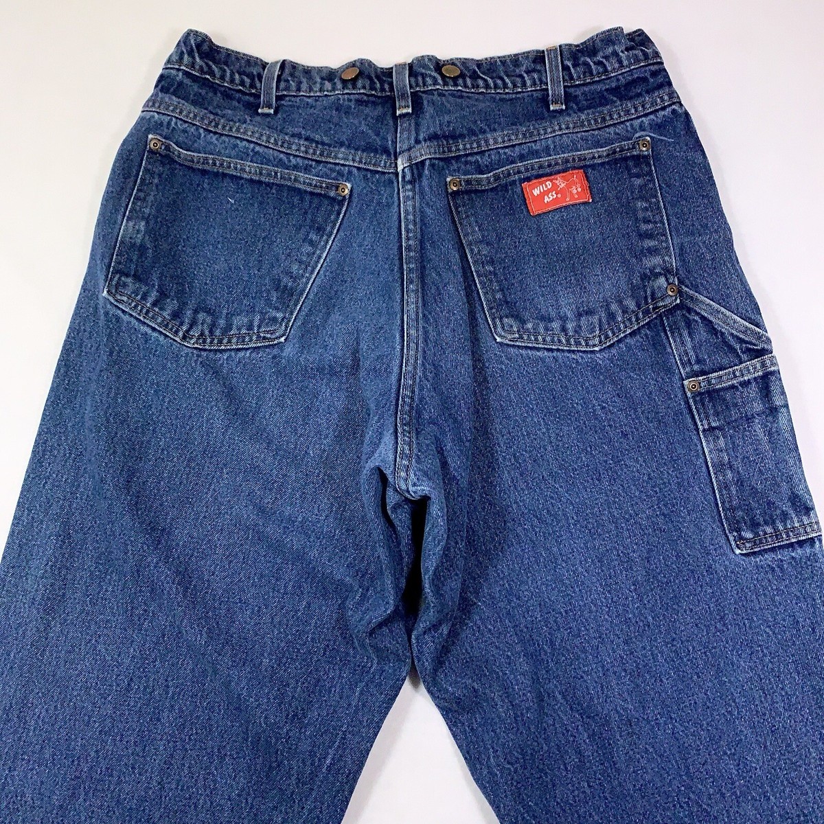 Vintage WILD ASS Carpenter Jeans Men's 38x28 Baggy Fit Dark Wash