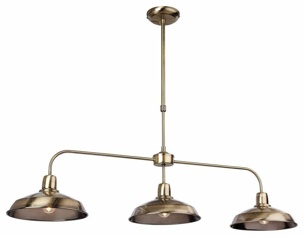 Lounge 3407AB Antique Brass 3 Light Bar Pendant Ceiling Light eBay