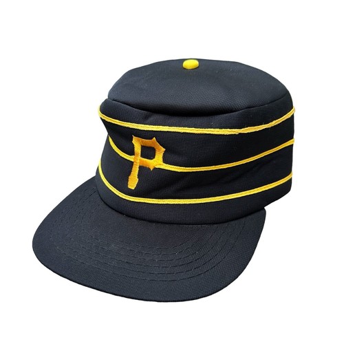 Vintage Pittsburgh Pirates Men's Pillbox Baseball Hat Cap Black Yellow