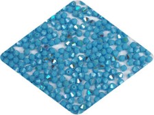 Blue Turquoise AB Czech Glass MC Bicone Beads opaque crystals Aurora Boreale 4mm