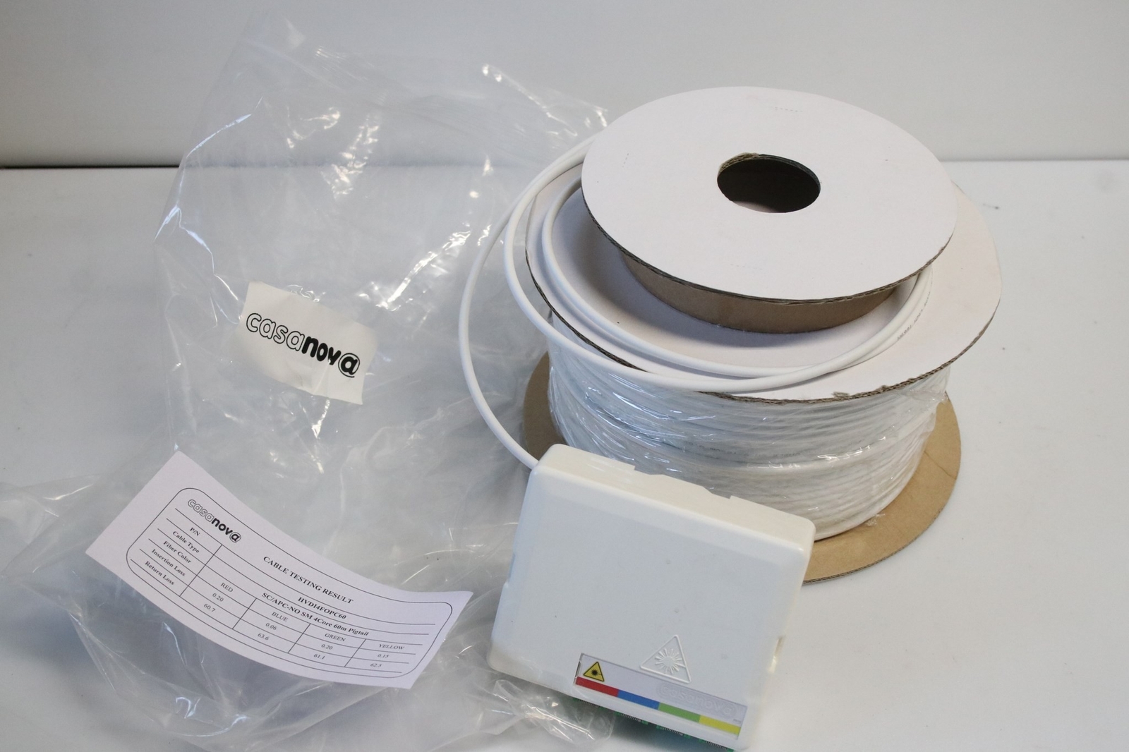 Cable fibre optique Casanova HVDI4FOPC60 monomode haute precision 60m avec boitier