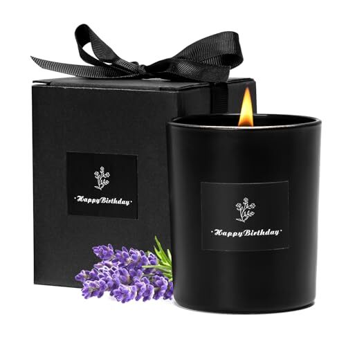 Scented Candle, 5.5oz Lavender Aromatherapy Candle 100% Natural Soy Wax Candl...