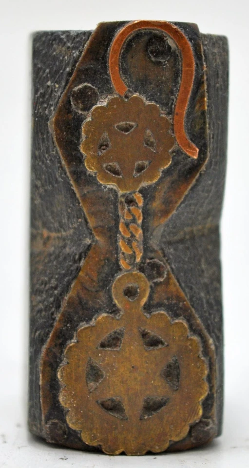 Antique Brass Wooden Small Printing Block Original Old Hand Crafted - Image 2 of 4