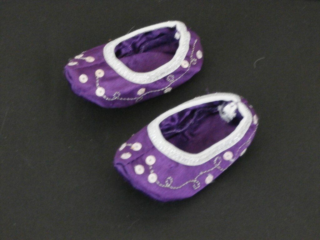 SAOLA American Girl bambola stampa paisley pigiama pantofole raso solo paillettes viola argento