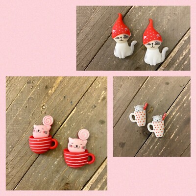 Kitty Cups Stud earrings(3 to choose)