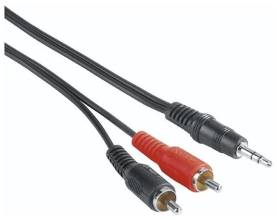 Hama Audiokabel , 3.5mm, Männlich, 2 x RCA, Männlich, 2m, Schwarz, Rot 00205106