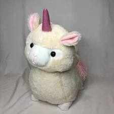 Goffa Llamacorn Llama Unicorn Alpaca Plush Stuffed Animal 15" Soft White Pink