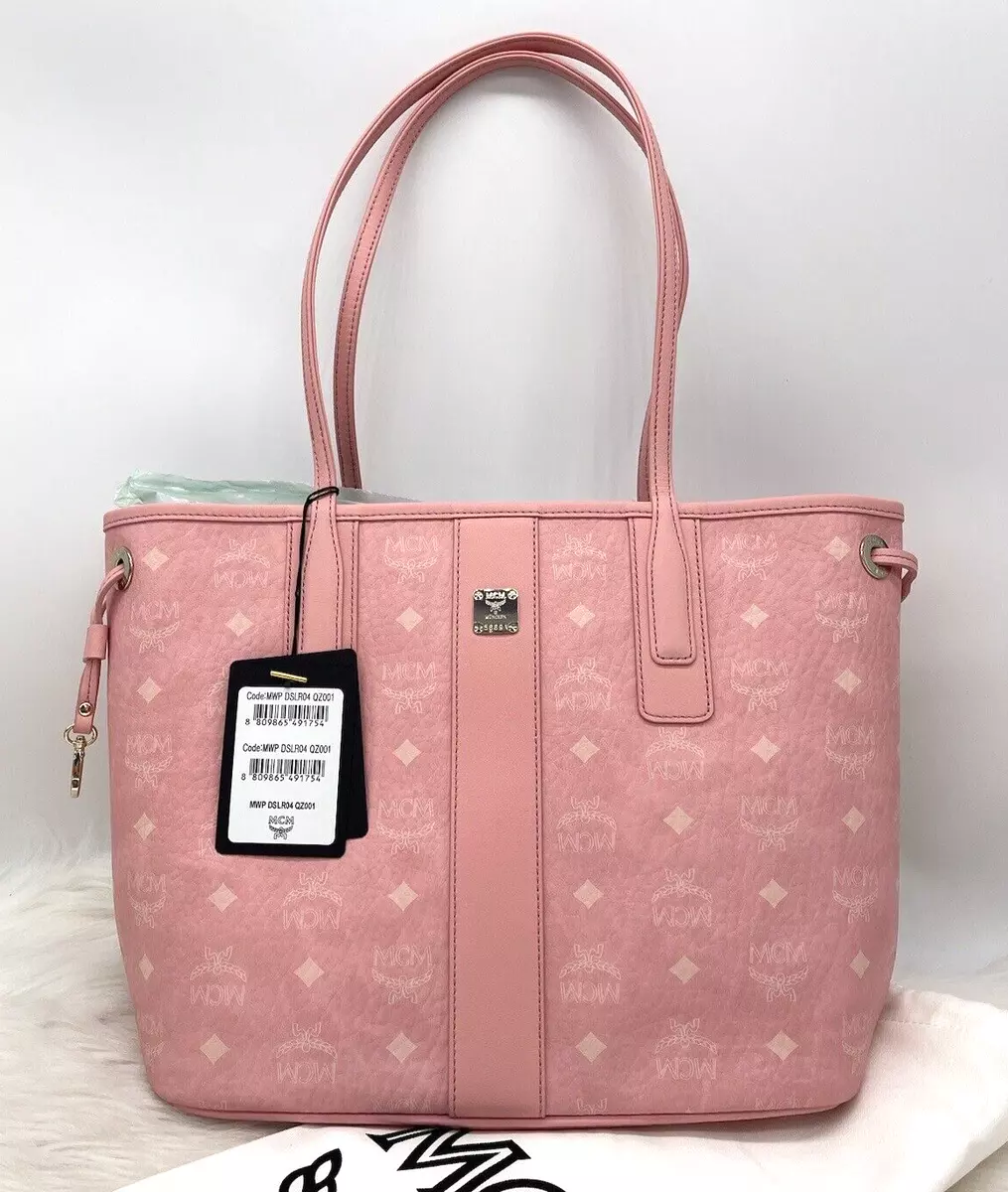 AUTH NWT MCM Liz Reversible Visetos SMALL Coated Canvas Tote In