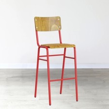 Vintage Bar Stool with Backrest, Handmade, Bespoke Bar Stool
