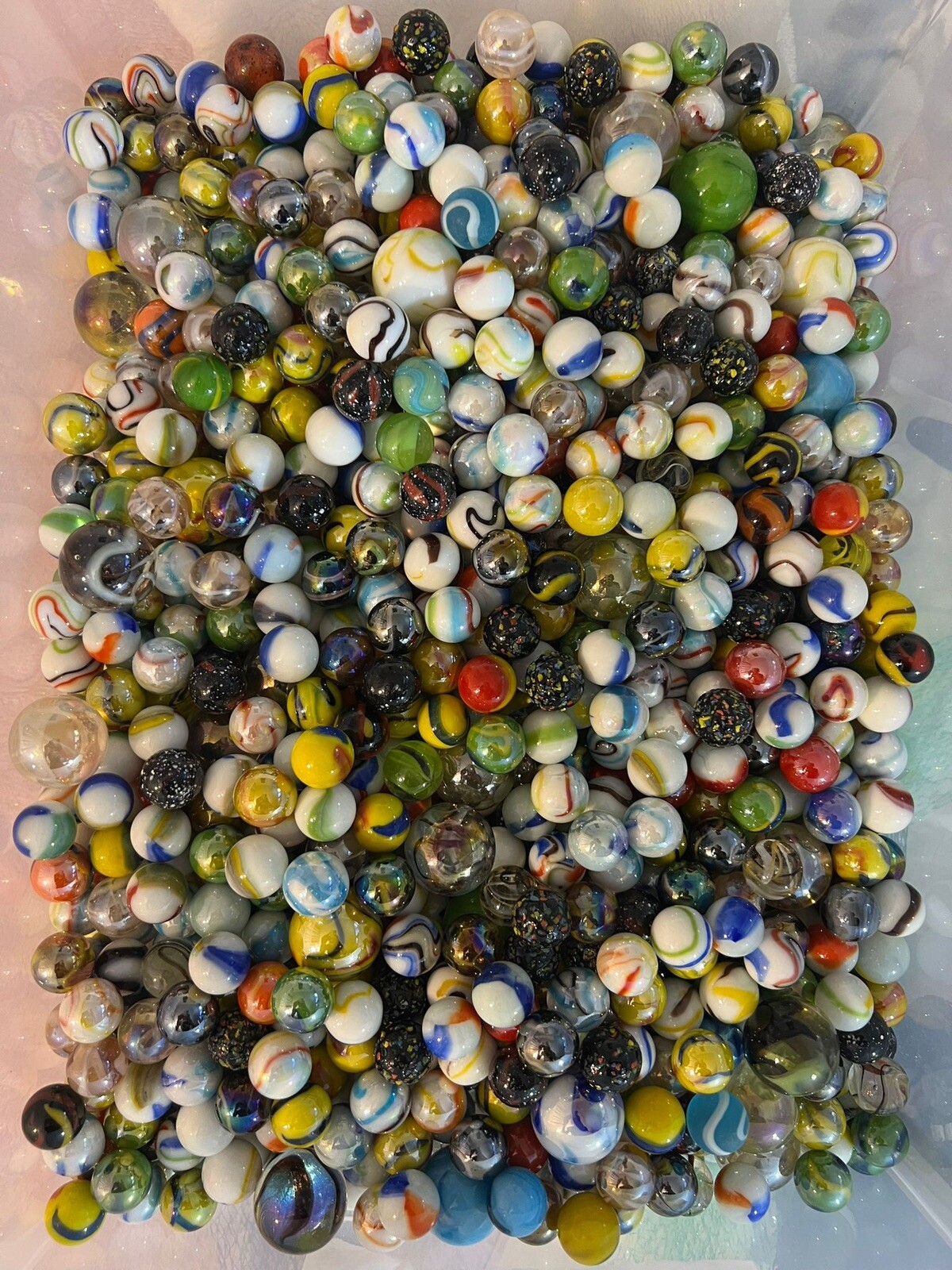 MARBLES SPECIAL COLLECTION 5/8 -FANCY MIX MARBLES 2 POUNDS More Shooters
