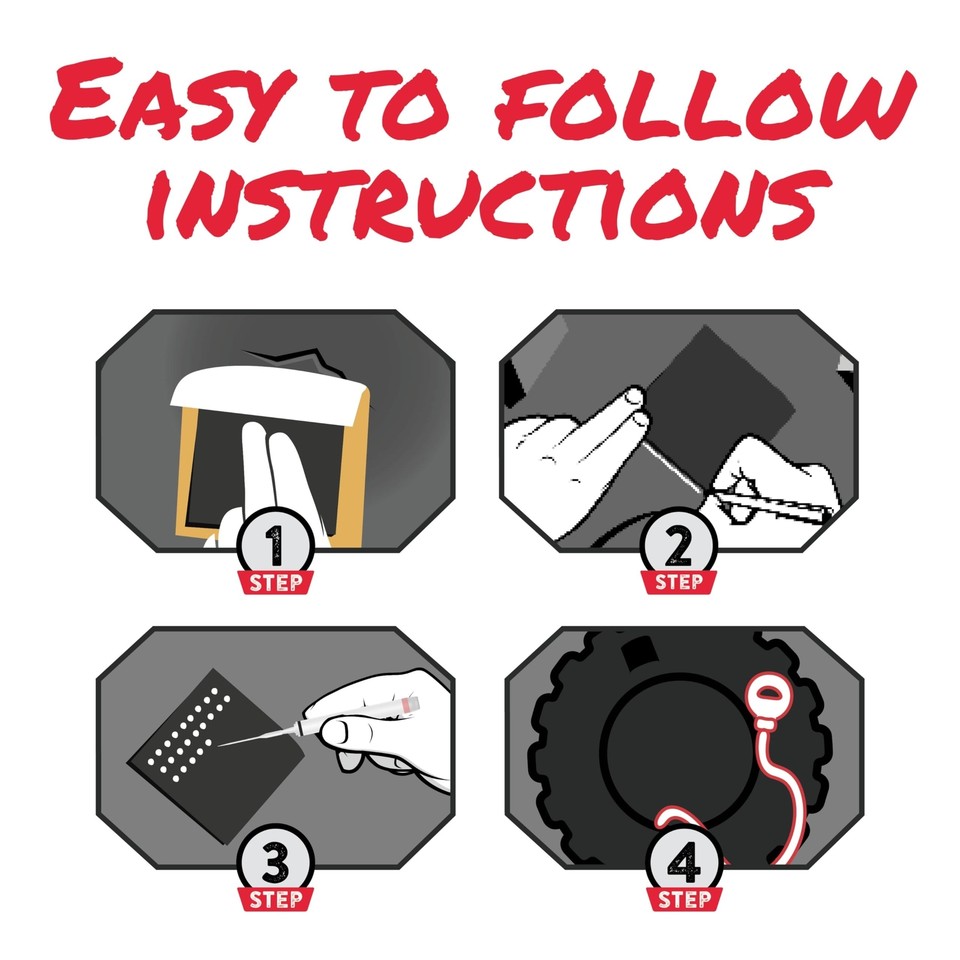 GlueTread FullSize 4x4 Sidewall Tire Repair Kit Sidewall Tire Patch