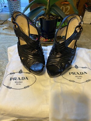 PRADA Authentic Black Platforms