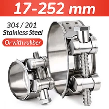 Hose Clamps-Clips Stainless Steel Heavy Duty T Bolt Exhaust 17mm to 252mm