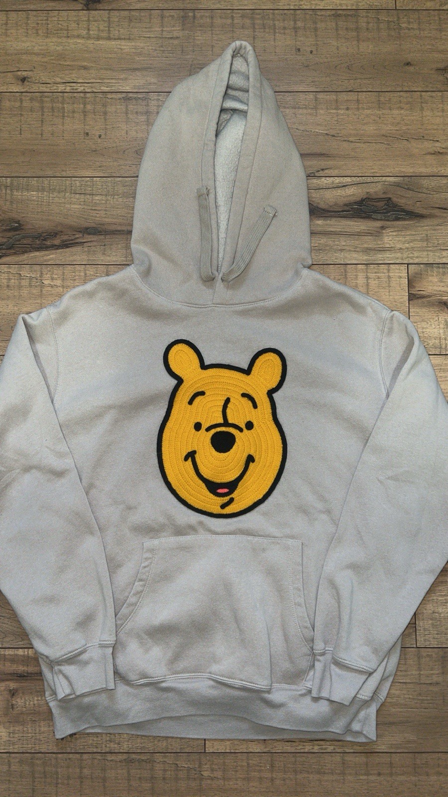 Disney's Winnie The Pooh Pullover Fleece Hoodie Sweatshirt Women Sz Large Sand