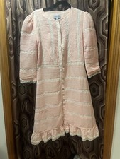 Women’s pink ribbed with lace dress  size small beautifully made