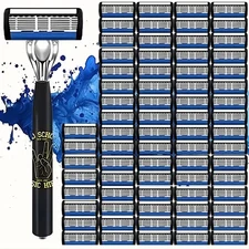 Razor Set with 6-Layer Blades and Refill Cartridges – Wet/Dry Shaving