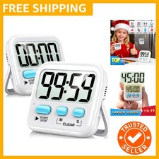 2 Pack Digital Timer for Kids, Magnetic Countdown Kitchen Timers for Cooking,...