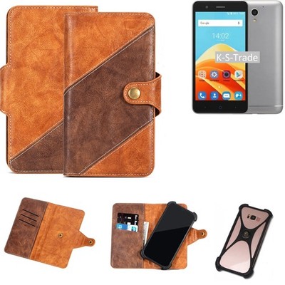 Handy-Hülle für ZTE Blade A510 Wallet Case Cover Smarthphone Braun