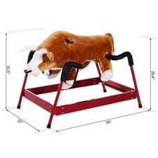 Kids Rodeo Bull Rocking Horse with Authentic Sounds  Plush Body for Thrilling