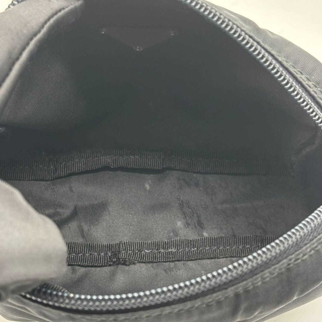 PRADA black nylon pouch with triangular plate - image 13