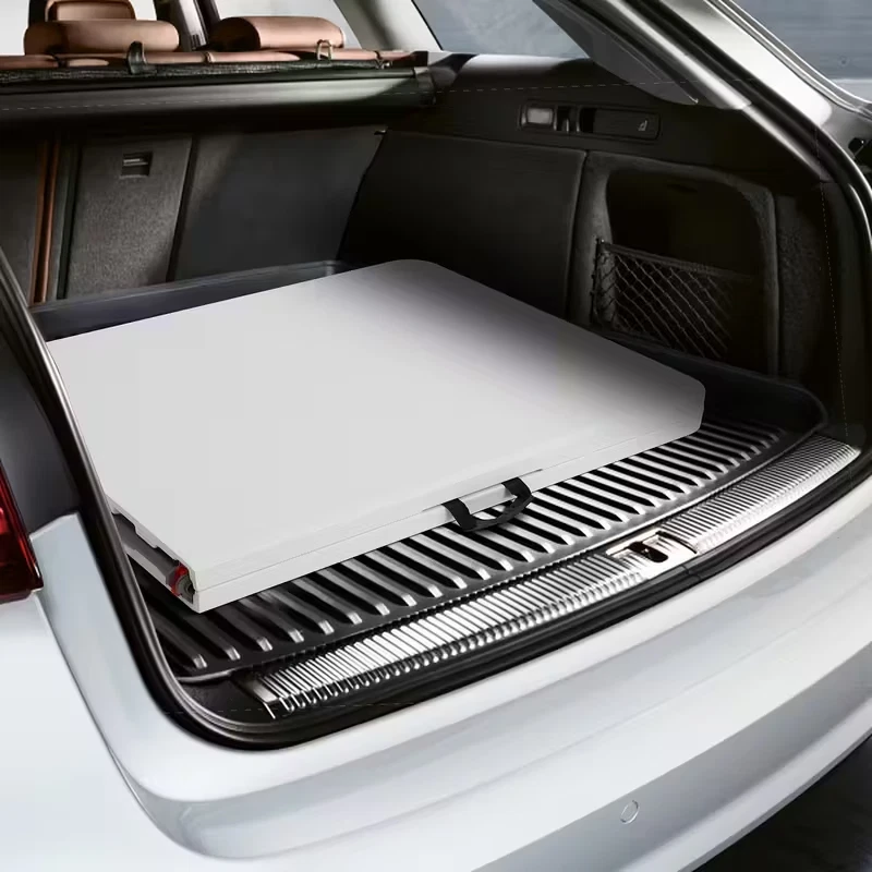 Mesa dobrável de plástico, mesa de jantar portátil interna externa com alça de transporte - Imagem 4 de 4