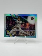 2021 Topps Chrome NPB - Suguru Iwazaki #107 Aqua Refractor /199 (RC) Tigers