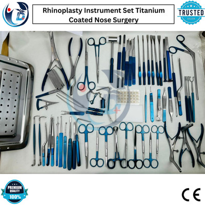 Rhinoplasty Instrument Set Titanium Coated Nose Surgery Premium Quality - Box CE